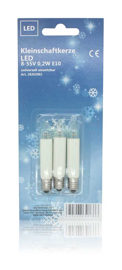 Bild von BP Kleinschaftkerze LED 8-55V 0,2W E10 3er-Blister