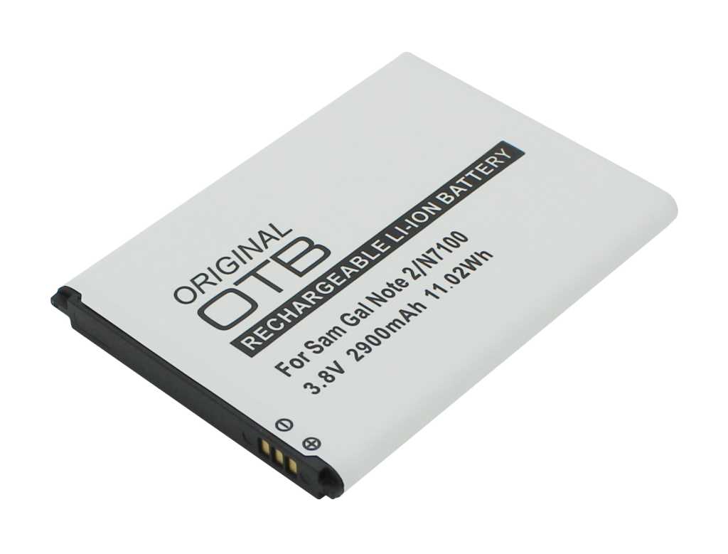 Weißer Smartphone-Akku mit schwarzem Rand und goldenen Kontakten an einer Schmalseite