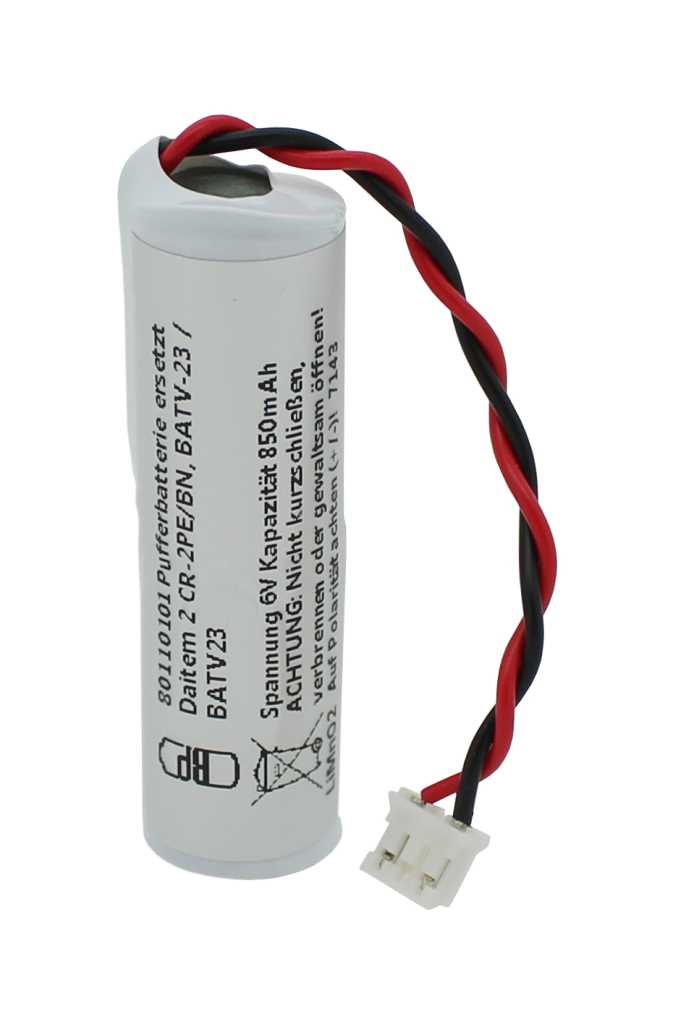 Bild von Pufferbatterie LiMnO2 6V 850mAh ersetzt Daitem BATV-23