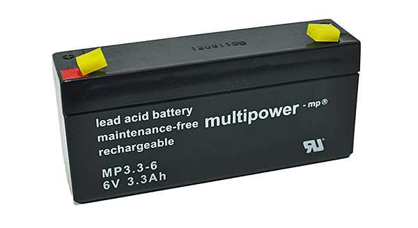 Bild von Multipower MP3.3-6 6V 3,3Ah 4,8mm Faston