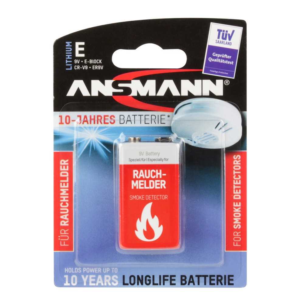 Bild von Ansmann Extreme Lithium 9V speziell für Rauchmelder 5021023-01