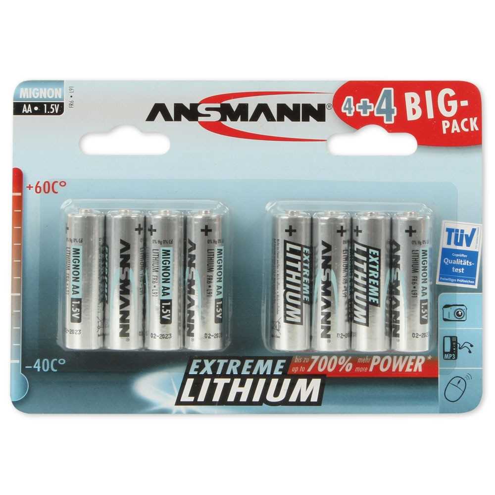 Bild von Ansmann Extreme Lithium LR6 1512-0012 8er-Blister