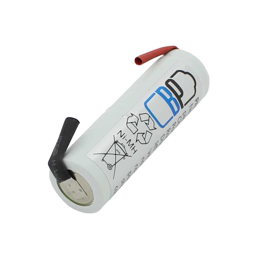 Bild von Akkupack NiMH 2,4V 1100mAh L1x2 GP110AFH mit Lötfahnen U-Form 10mm Überstand passend für Curamed Dentasonic