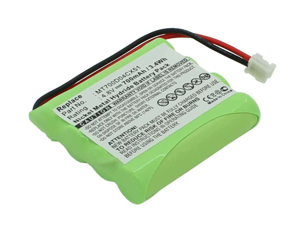 Bild von Babyphoneakku NiMH 4,8V 700mAh ersetzt Philips MT700D04CX51