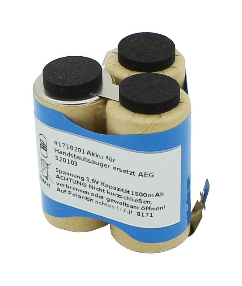 Bild von Akku für Handstaubsauger NiMH 3,6V 1500mAh passend für AEG Liliput AG1413